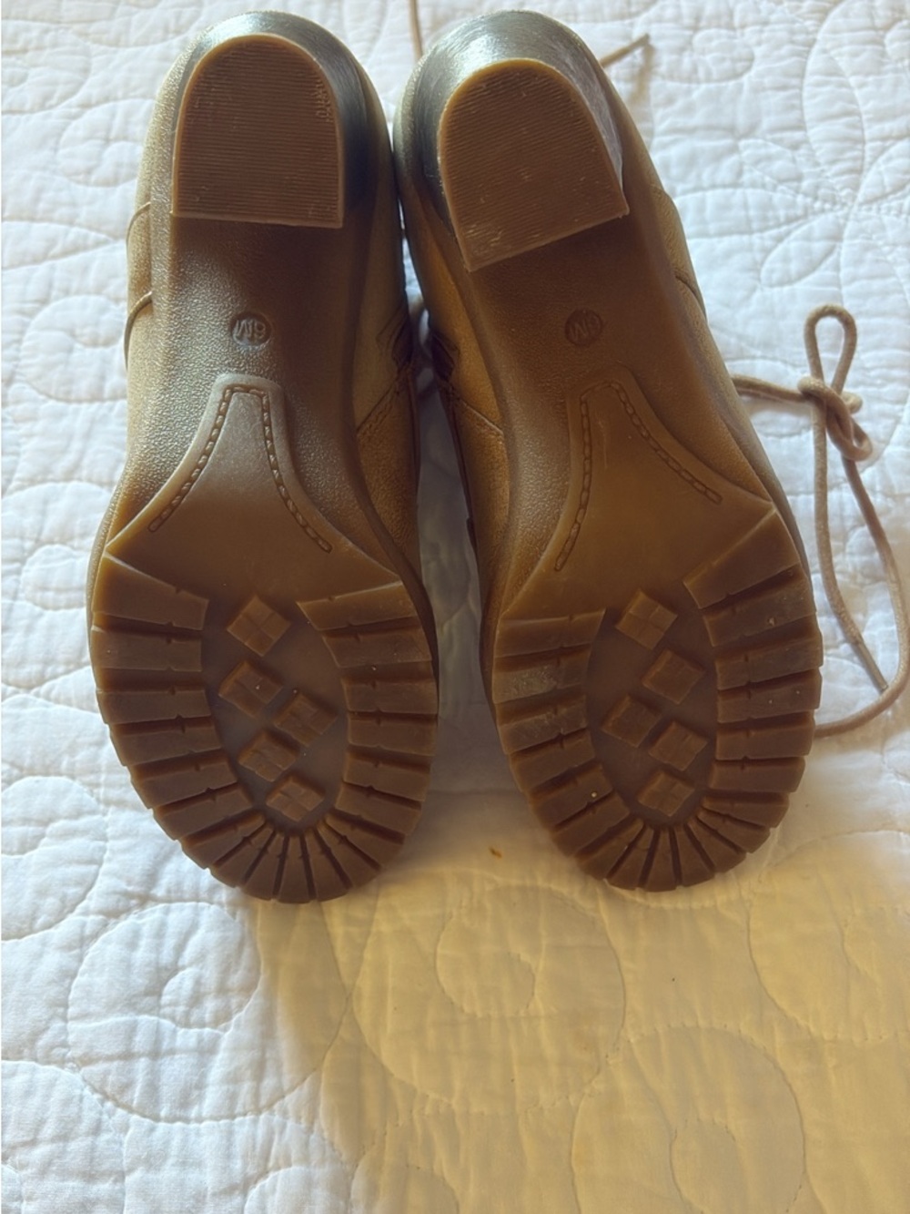 GUESS Beige Lace-Up Heeled Ankle Boots with Dark Collar - Picture 2 of 2